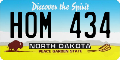 ND license plate HOM434