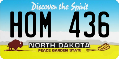 ND license plate HOM436