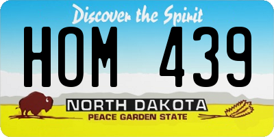ND license plate HOM439