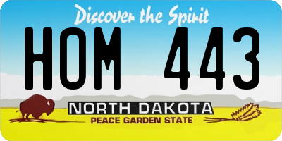 ND license plate HOM443