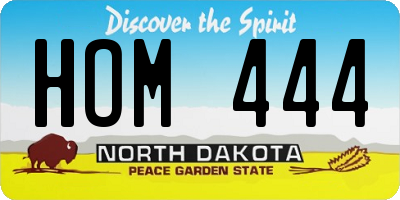 ND license plate HOM444