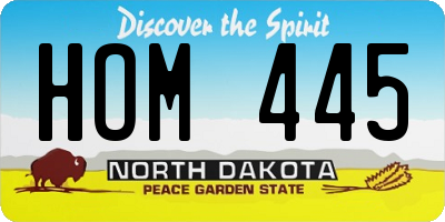 ND license plate HOM445
