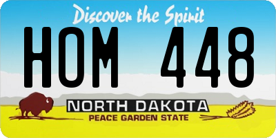 ND license plate HOM448