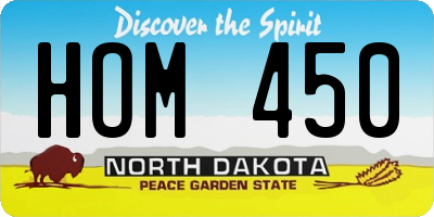 ND license plate HOM450