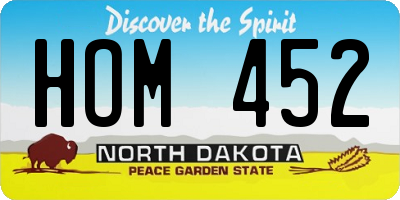 ND license plate HOM452