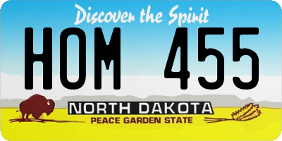 ND license plate HOM455