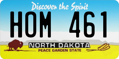 ND license plate HOM461