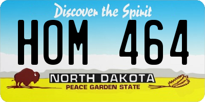 ND license plate HOM464