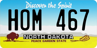 ND license plate HOM467