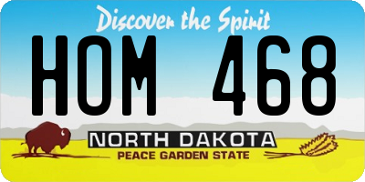 ND license plate HOM468