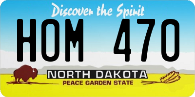 ND license plate HOM470