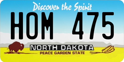 ND license plate HOM475