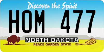 ND license plate HOM477