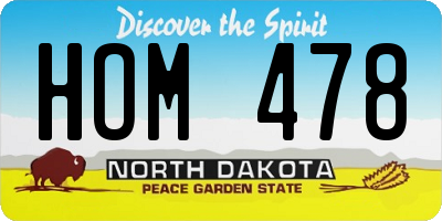 ND license plate HOM478