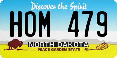 ND license plate HOM479