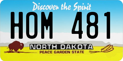 ND license plate HOM481