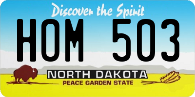 ND license plate HOM503