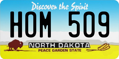 ND license plate HOM509