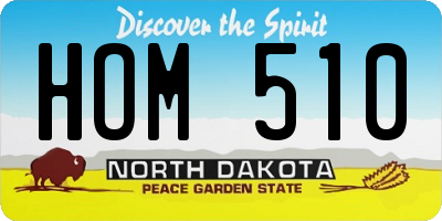 ND license plate HOM510