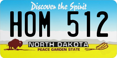 ND license plate HOM512