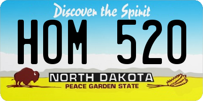 ND license plate HOM520