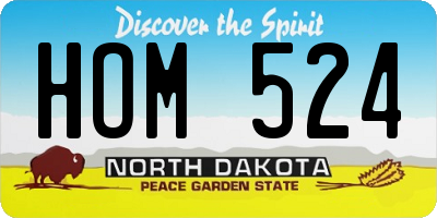 ND license plate HOM524