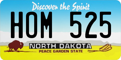 ND license plate HOM525
