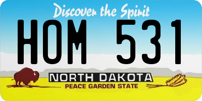 ND license plate HOM531