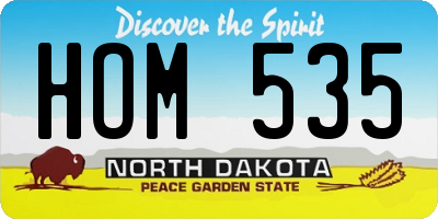 ND license plate HOM535