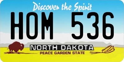 ND license plate HOM536