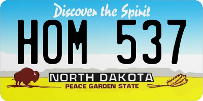 ND license plate HOM537