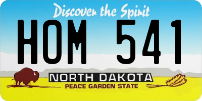 ND license plate HOM541