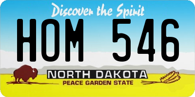 ND license plate HOM546