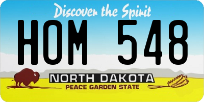 ND license plate HOM548