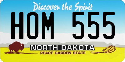 ND license plate HOM555