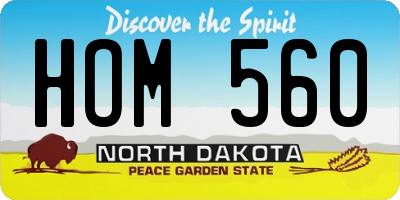 ND license plate HOM560