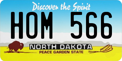 ND license plate HOM566