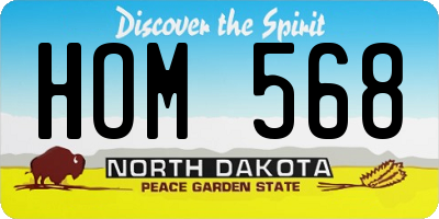 ND license plate HOM568