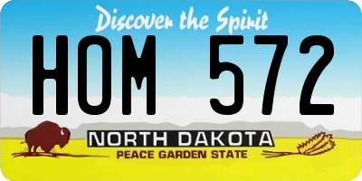 ND license plate HOM572
