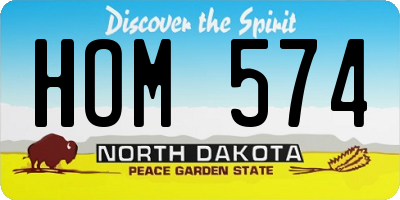 ND license plate HOM574