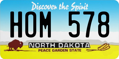 ND license plate HOM578