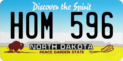 ND license plate HOM596