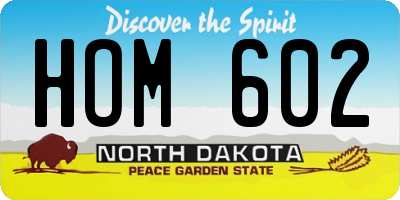 ND license plate HOM602