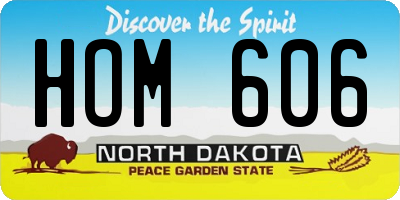 ND license plate HOM606