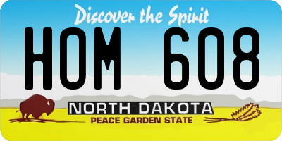 ND license plate HOM608