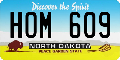 ND license plate HOM609