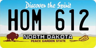 ND license plate HOM612