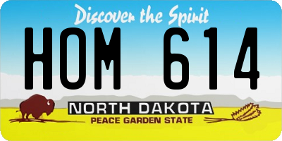 ND license plate HOM614