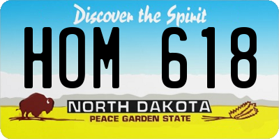 ND license plate HOM618