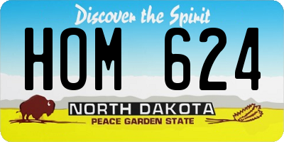 ND license plate HOM624